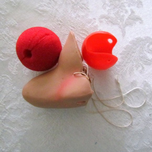 CLOWN COSTUME w WIG, KIDS M-L, RAINBOW CURLY WIG + NOSES, SCARF & SOCKS, FUN! - Picture 8 of 9